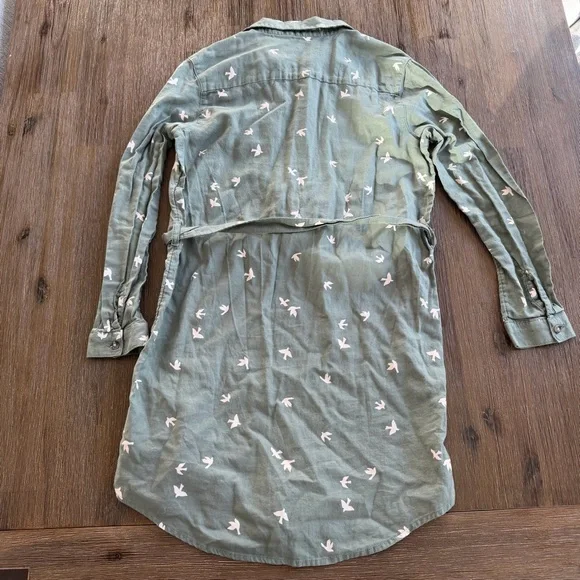 3/27$ H&M Kids Green Dress with Bird Pattern size 10 - Picture 4 of 5